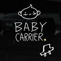 1AM 자동차 스티커 + 주유구 스티커 심플, Baby carrier 아이, 차 흰색, 1개