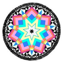 미모사 테히시안 문 원형 비치타월, 마요르카, 1개