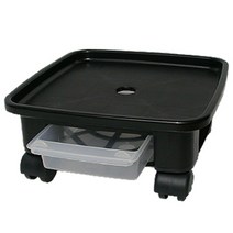 플라팜 이동식 정사각 화분받침대 4호, 블랙