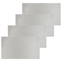 아리코 K 키친 식탁매트 우드 4p, 화이트, 45 x 30 cm
