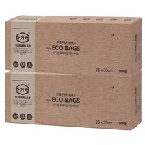 슈가랩 프리미엄 에코백 위생봉투 중 25 × 35cm, 2개