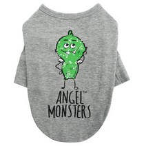 퍼피엔젤 엔젤몬스터 강아지 7부소매 티셔츠, 그레이
