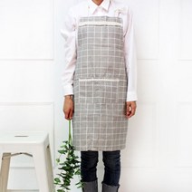 도트레코드 레이스체크 앞치마, 그레이, 1개