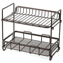 블럭마트 주방 2단 고급 다용도 정리선반, 블랙