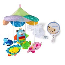 꿈나라 쥬쥬 컬러 모빌 + 수동 오르골 세트, 혼합 색상