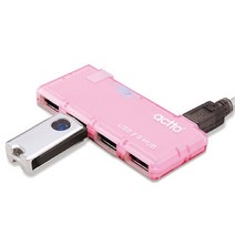 엑토 소다 4포트 USB 허브 HUB-14, 핑크