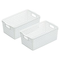 이노마타 4571 스톡 바스켓 와이드, 화이트, 2개입