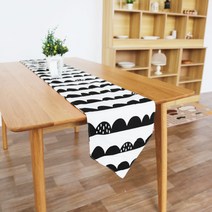 리빙팝 모던 블랙엔화이트 테이블러너, 혼합 색상, 30 x 140 cm