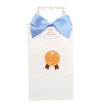 피크닉하우스 리본 손잡이스티커20p + 화이트 종이봉투 20p +스티커 20p, 블루, 1세트