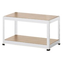 레마하우스 슈랙 철재 선반 2단 800 x 400 x 450 mm, 화이트