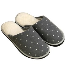 우리앤데코 미니멀크로스 양털거실화, 그레이