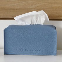 데코토닉 플레인 레더 기본형 티슈커버, 블루, 1개