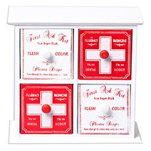 프로방스코리아 빈티지 정사각 약장 수납함, 1개