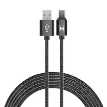 아이메이트 메탈릭 마이크로 5핀 고속 충전 케이블 3m, KA-IM5PC3M(블랙), 1개