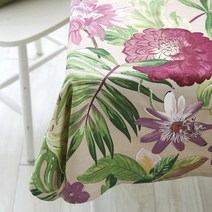 데코토닉 트로피컬 식탁보, 베이지, 2인용(120 x 120 cm)