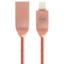 치항 메탈릭 디자이너스 데이터 충전 케이블 8핀 QH-C3320, QH-C3320(핑크), 1개, 1000mm