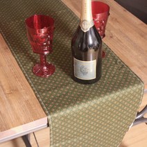 Noland 플라워 아이 테이블 러너, 다크 그린, 160 x 30 cm