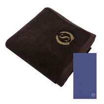 송월타월 슈퍼클래스S90 세면타올 190g + 슈퍼클래스B450 바스타올 청색, 진갈색, 1세트