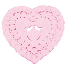 도나앤데코 산레오 버드 하트 도일리 페이퍼 9cm, 핑크, 40개입