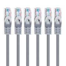 AVIVE 고급형 UTP 1m CAT5.E 랜선 케이블, GREY, 6개입