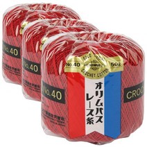 금표 40수 태팅레이스 뜨개실 3p, 192 진빨강