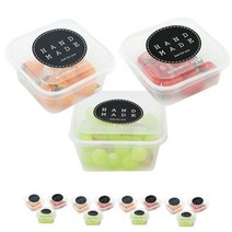 도나앤데코 PP내열 사각 일회용 도시락 225ml 5p + 250ml 5p + 450ml 5p + 빅 원형 스티커 핸드 메이드 블랙 15p, 1세트