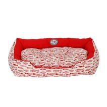 도그포즈 반려견용 북유럽풍 에코피쉬 사각 방석, 레드