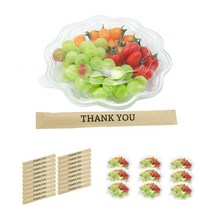 도나앤데코 꽃샐러드용기 투명 도시락 10p + 크라프트 대나무젓가락 땡큐 10p, 1세트