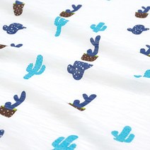 코하스아이디 소프트 슬럽 다이마루 스판 선인장 패브릭원단, 블루