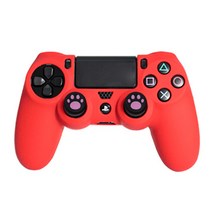 겜맥 PS4 패드 실리콘 커버 RED + 아날로그 스틱 발바닥 커버, PINK, 1세트