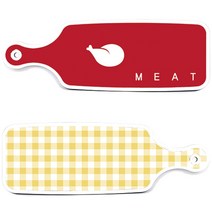 로엠디자인 서빙도마 보드 2p 체크파스텔옐로우보드 세트, 체크파스텔옐로우, 미트레드, 1세트
