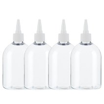 병도매닷컴 투명 뾰족 흰색마개 공병 AB300, 300ml, 4개입