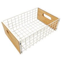 컨츄리아이템 소피아 우드 핸들 바스켓, 화이트, 1개