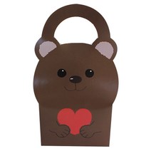 티나피크닉 귀여운 손잡이 동물상자 곰 대, 브라운, 10개입