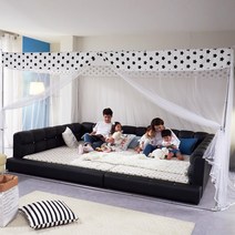 알뜨리 지퍼식 사각 모기장 스타 세트, 블랙