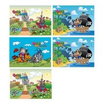 Fullcolors 남아용 뜯어쓰는 동화스케치북 5p 랜덤 발송, 30매