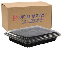 쿡앤락 성형 사각용기 소 0.95L 검정 세트, 200개입, 1개