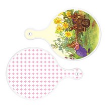 로엠디자인 서빙 원형 도마 보드 2p 카사로메오화단 세트, 카사로메오화단, 원형패턴파스텔핑크, 1세트