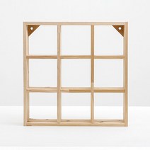 포메리트 삼나무 격자형 장식선반 3 x 3, 원목