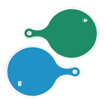 로엠디자인 원형 서빙 도마 보드 2종 세트, 그린, 스카이블루, 1세트