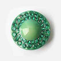 동화상가몰 원형큐빅보석 단추 25mm, 그린, 2개입