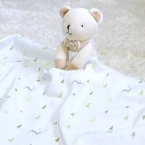 오즈맘 핸드메이드 순면 유아 여름 블랭킷 110 x 110 cm, 사슴