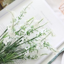 행복한마을 로즈마리 조화 꽃다발 2p, 화이트