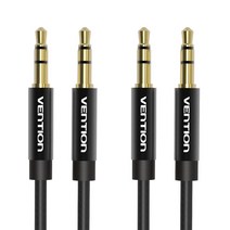 벤션 골드블랙 3.5mm AUX 케이블 1m 직조재킷 2p, 혼합 색상