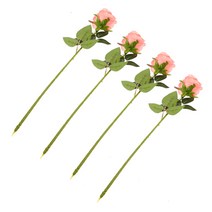 에이비엠 조화 한송이장미꽃 4p, 핑크