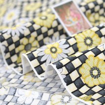 패브릭아트 순면 플라워패턴 원단 20수 체스플라워, 혼합 색상