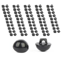 고급 인형 눈알 단추 10mm, 검정, 100개