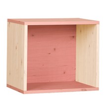 하우디가구 칸높은 1단 칼라 공간박스 DIY, 칼라박스 1단-화이트옹이+핑크옹이