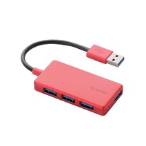 엘레컴 4포트 컴팩트 USB 3.0 허브 U3H-A416B, 레드