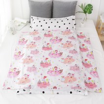 보떼하우스 인견 통통패드 14온스 영유아 일체형 낮잠이불 사계절베개솜 포함, 겨울소녀